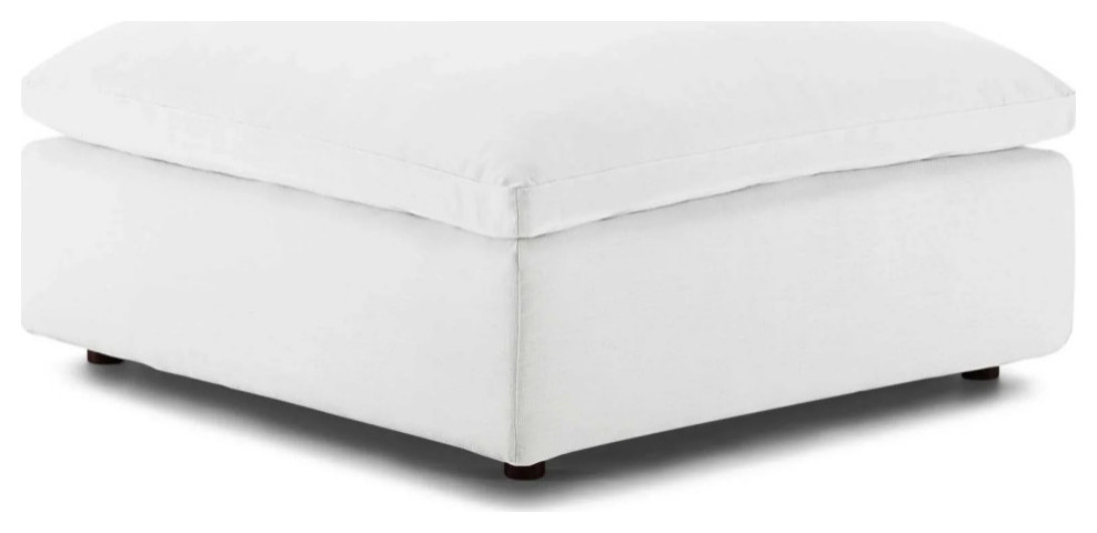 Milan White Down Filled Overstuffed Ottoman   Transitional   Footstools And Ottomans   by V.S.D Furniture  Houzz