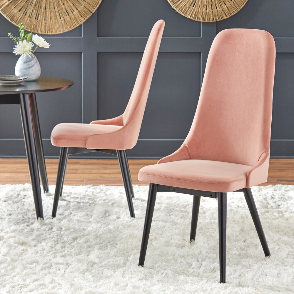 Simple Living Porto High Back Velvet Dining Chair (Set of 2)