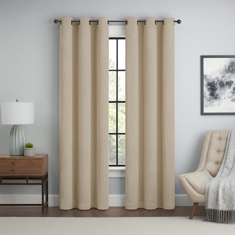 eclipse Magnitech Kaplan 100% Blackout 2 Window Curtain Panels