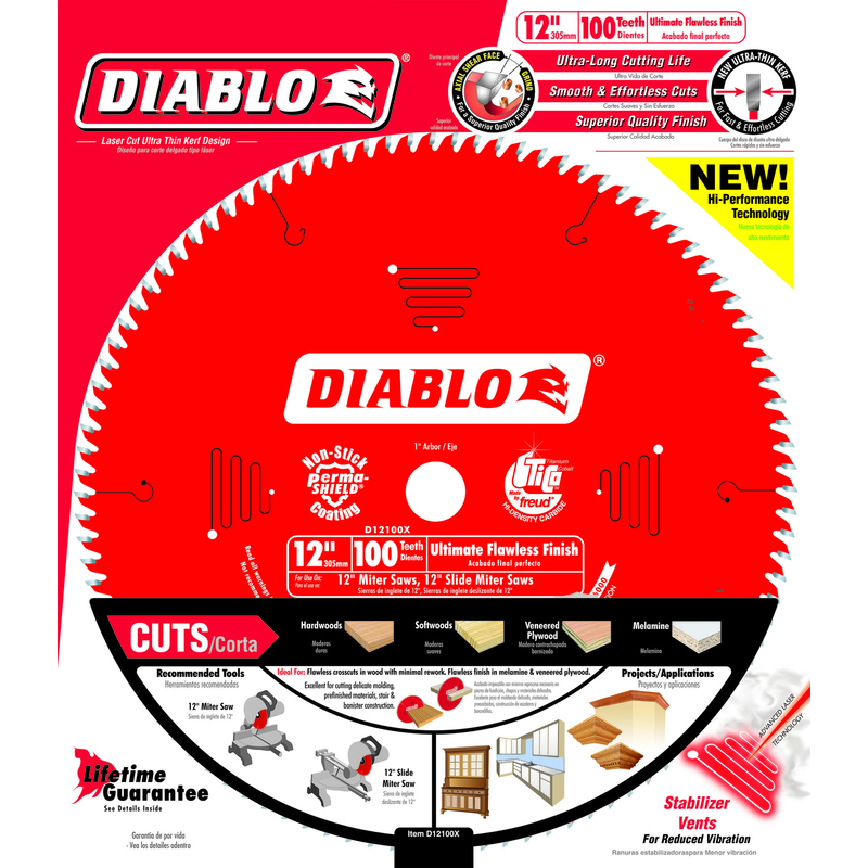 Diablo 12 in. D X 1 in. TiCo Hi-Density Carbide Circular Saw Blade 100 teeth 1 pk