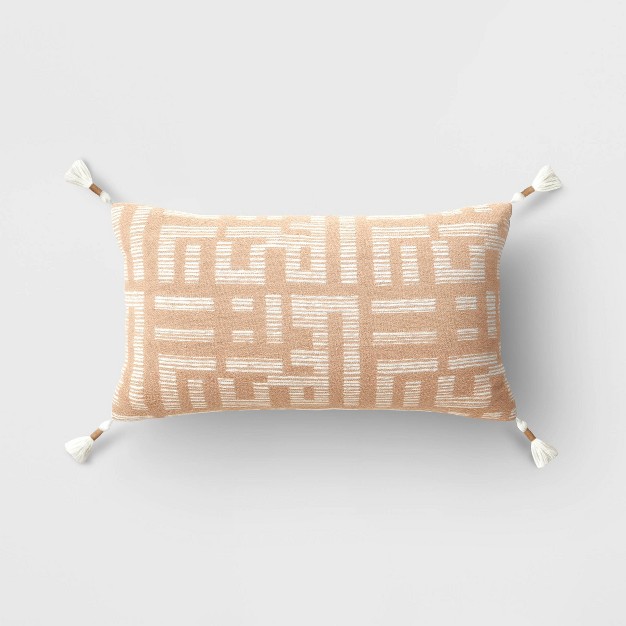 Oversized Modern Geometric Patterned Lumbar Throw Pillow