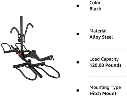 Hitch Bike Rack, Wobble Free Smart Tilting Folding Bicycle Car Racks for Standard, Fat Tire and Electric Bike, 2-Bike 120 lbs Capacity, 2-inch Receiver