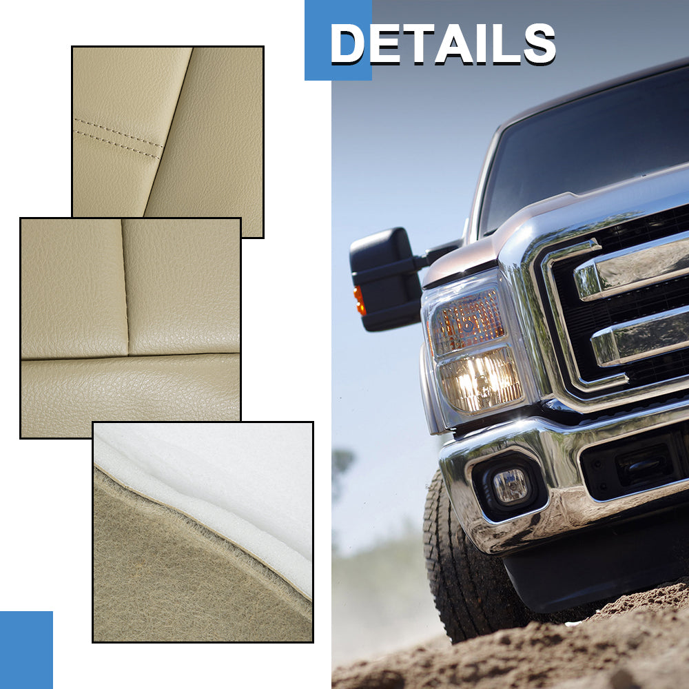 For 2008 2009 2010 Ford F250 Lariat Front Driver Bottom Seat Cover Camel Tan