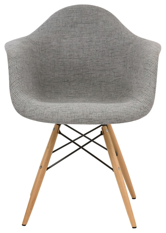 LeisureMod Willow Mid Century Gray Fabric Eiffel Base Accent Chair   Midcentury   Dining Chairs   by Homesquare  Houzz
