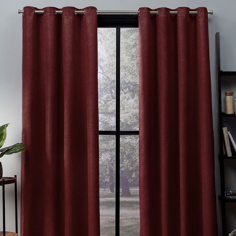 Exclusive Home 2-pack Oxford Textured Sateen Woven Blackout Window Curtains