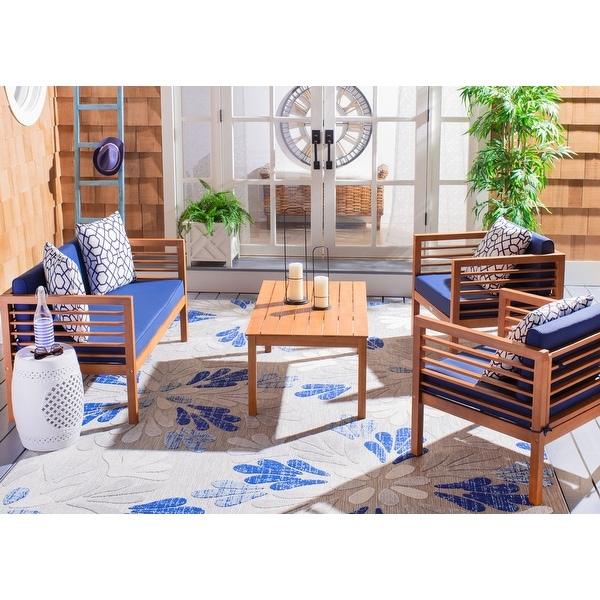 SAFAVIEH Outdoor Living Alda 4piece Set with Accent Pillows