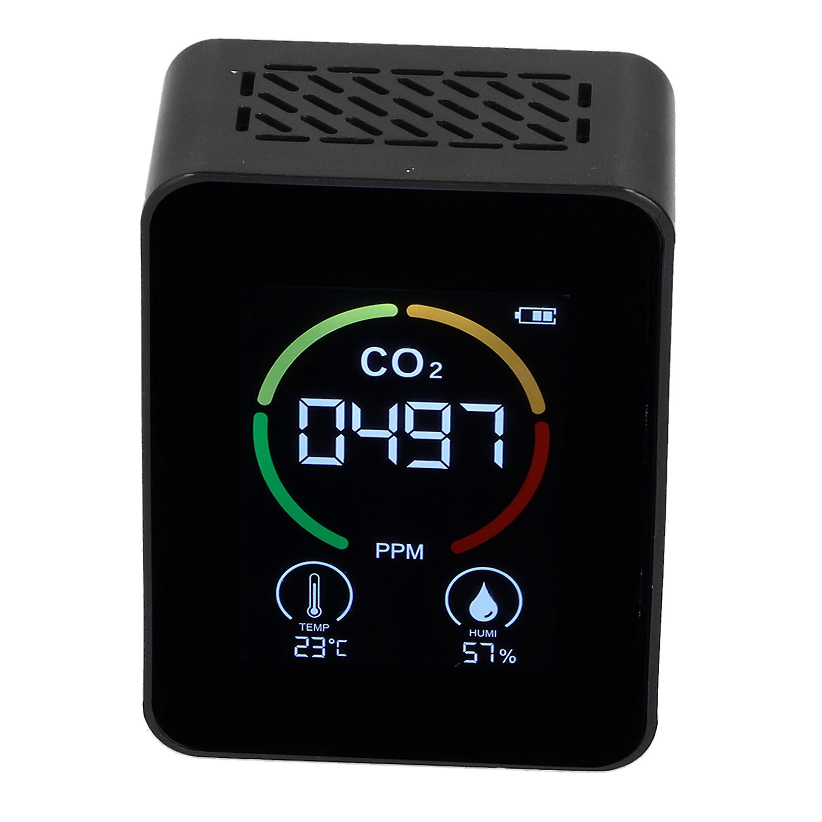 Co Detector Digital Thermometer Hygrometer Air Quality Monitor Tvoc Formaldehyde Detector(black )