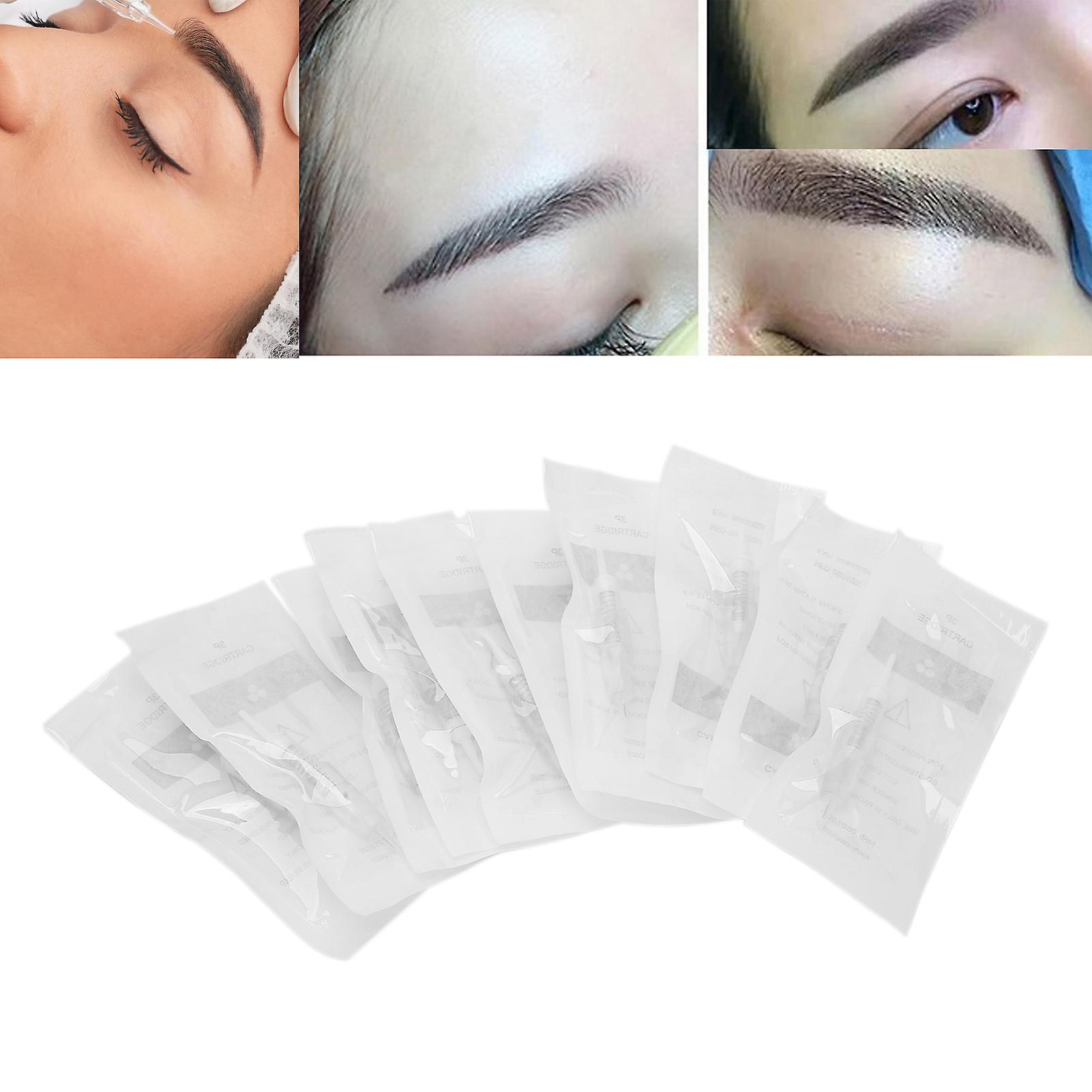 10pcs Disposable Microblading Cartridge Needles Eyebrow Lip Tattoo Needle Set Accessory3rp