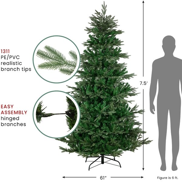 real touch™️ full hudson fir artificial christmas tree unlit 7.5'