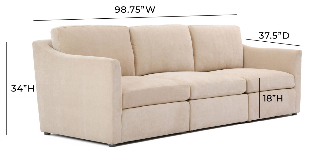 Aiden Beige Modular Sofa   Beige   Transitional   Sofas   by First of a Kind USA Inc  Houzz