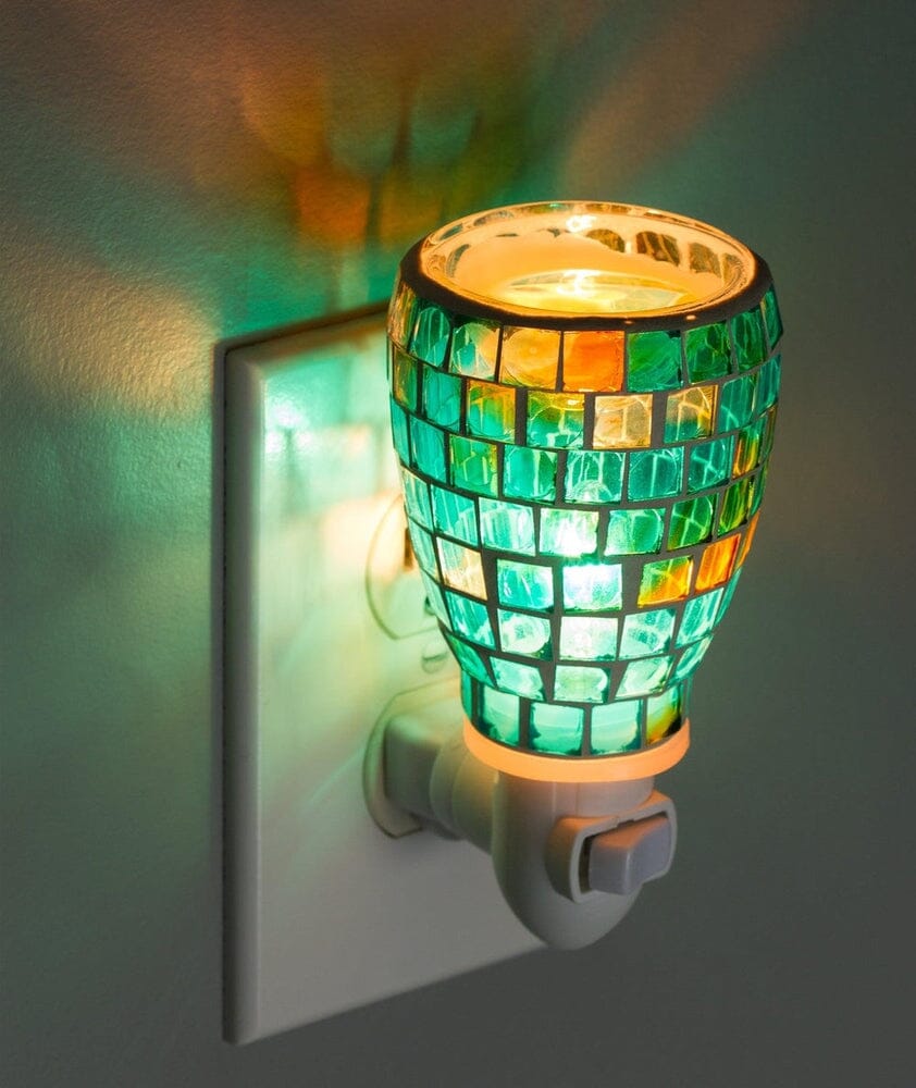 Mosaic Glass Plug-In Fragrance Wax Melt Warmer (Mediterranean Tile)