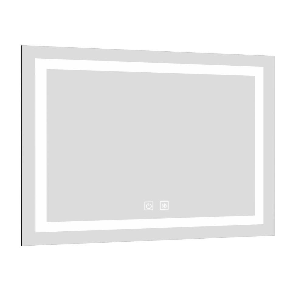 Stivier 48 in. W x 36 in. H Rectangular Frameless Anti-fog Led Light Wall-mount Bathroom Vanity Mirror in Silver 21S0305-48