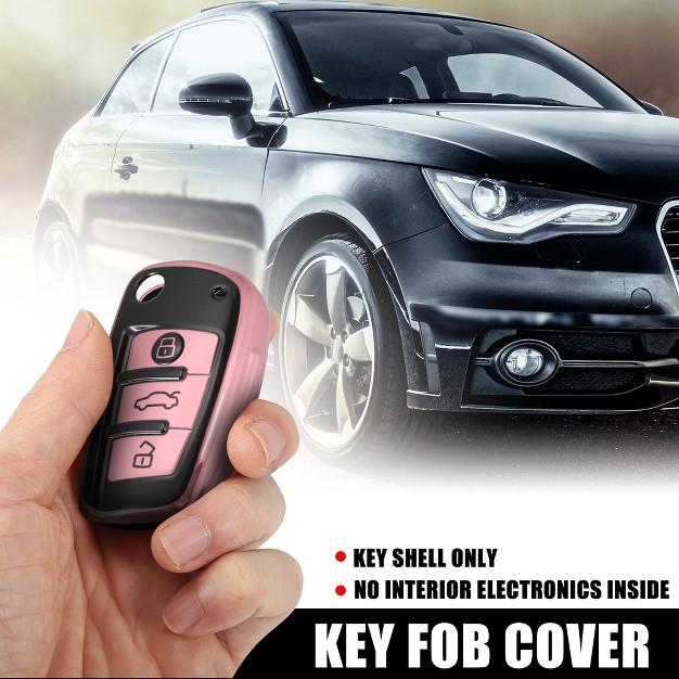 Unique Bargains 3 Button Remote With Keychain Key Fob Cover For Audi A1 A3 Q3 Q7