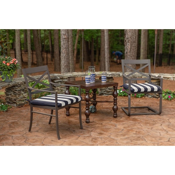 20 inch square Sunbrella stripe seat pad (2 pack) - 20