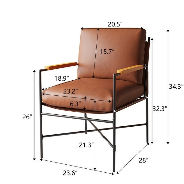 Accent Chair with Thick Padded Backrest and Seat Cushion