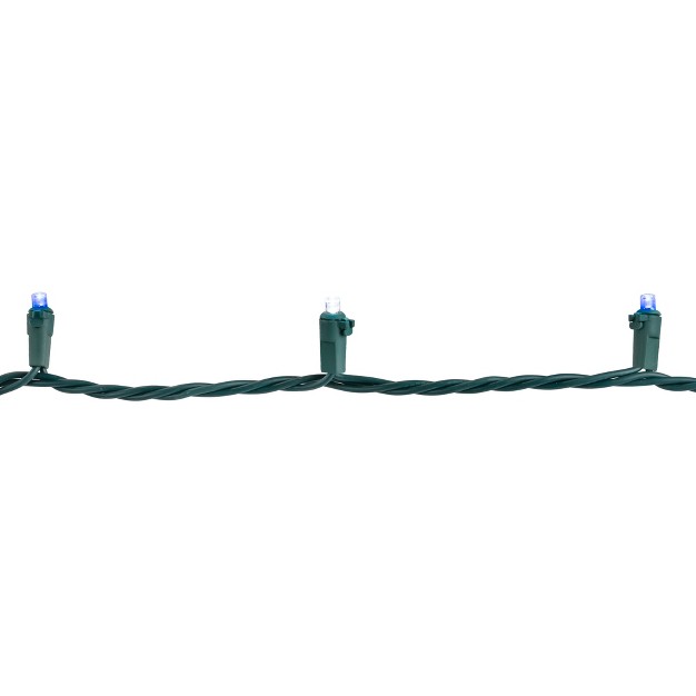 Northlight 50ct Blue And White Led Wide Angle Mini Christmas Lights 16 25ft Green Wire