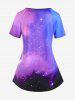 Butterfly Galaxy Print T-shirt and High Waist Butterfly Print Leggings Plus Size Matching Set