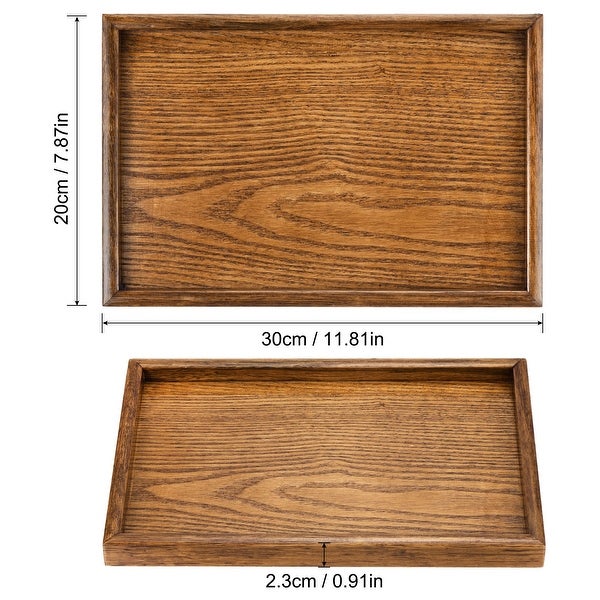 Wood Serving Tray Rectangle Decorative Platter Home Kitchen Table