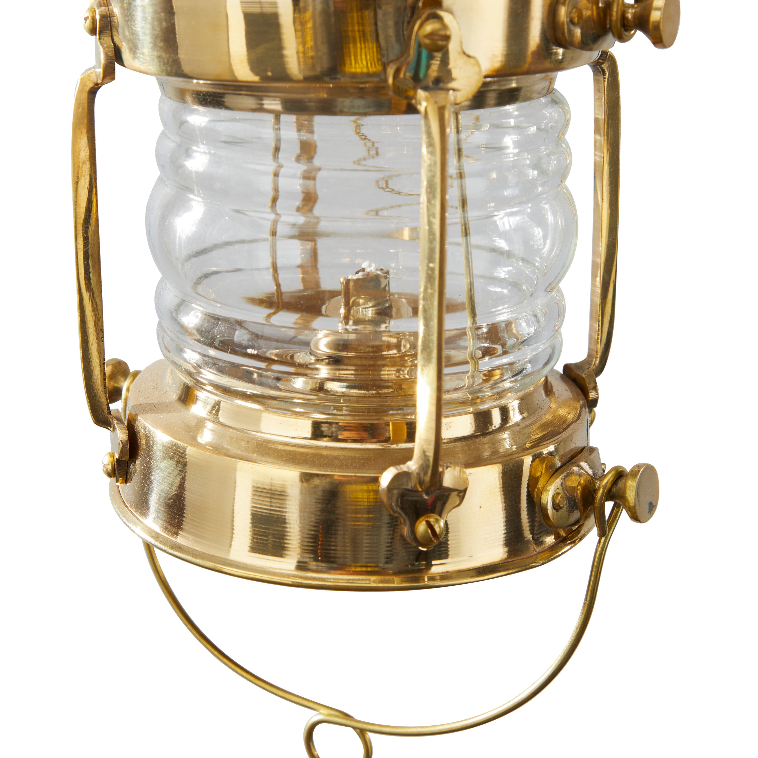 DecMode Gold Brass Candle Lantern with Handle