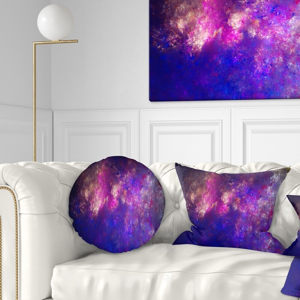 Designart 'Clear Purple Starry Fractal Sky' Abstract Throw Pillow