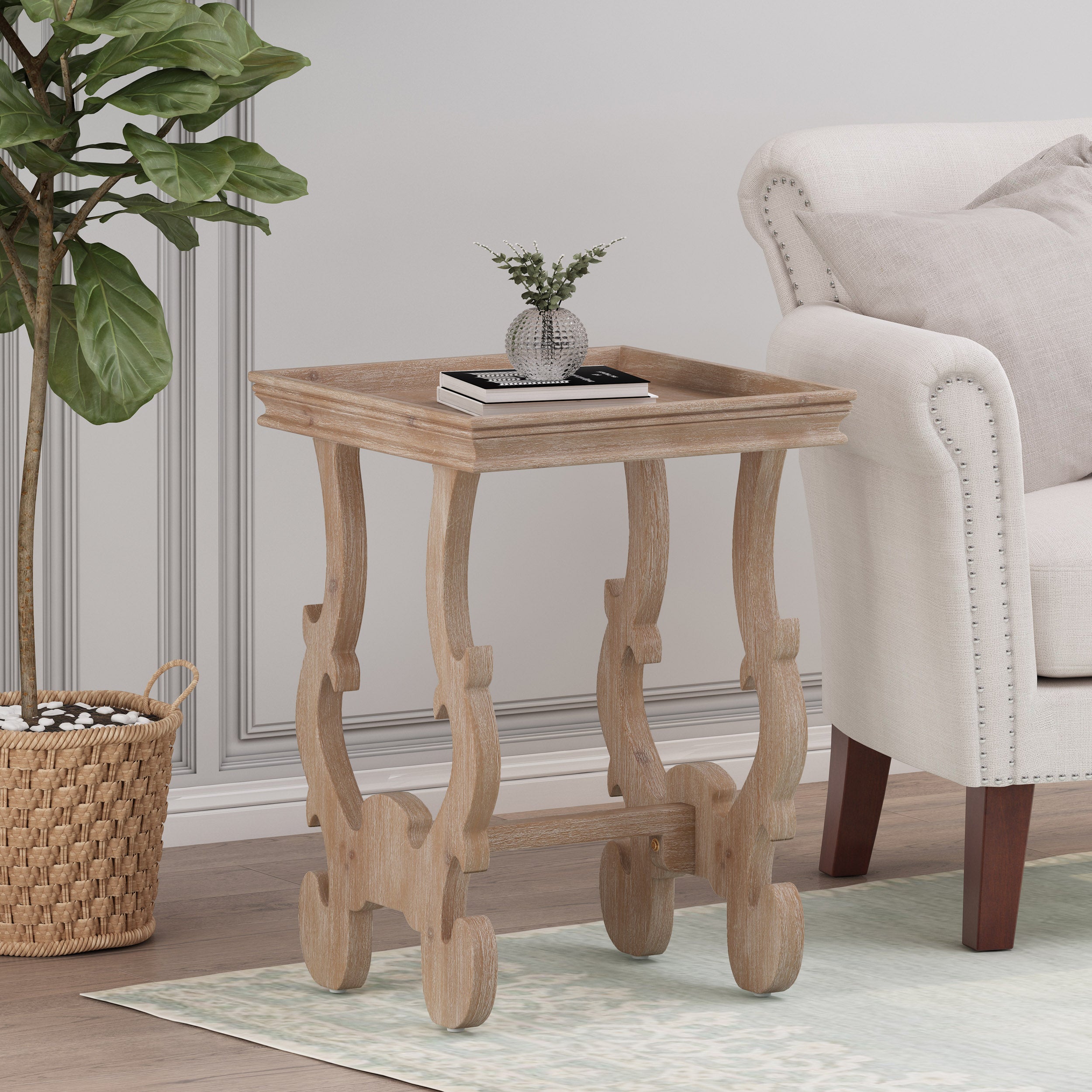 Joplin French Country Accent Table with Square Top