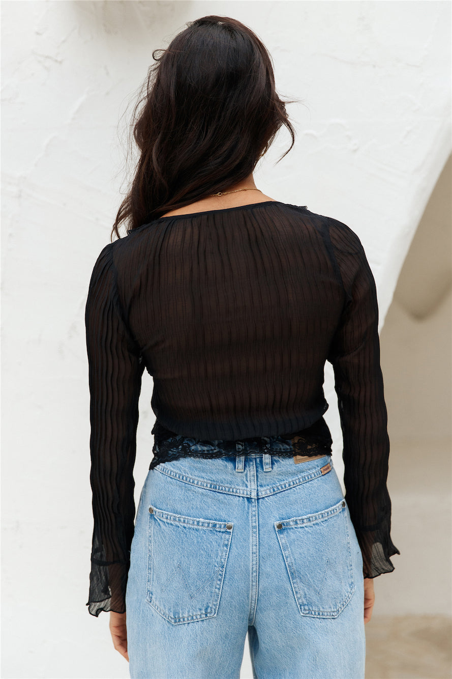 Sweetest Babe Crop Top Black