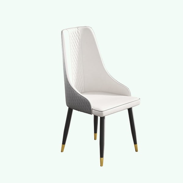 2pcs Dining Chair PU Leather Metal Leg