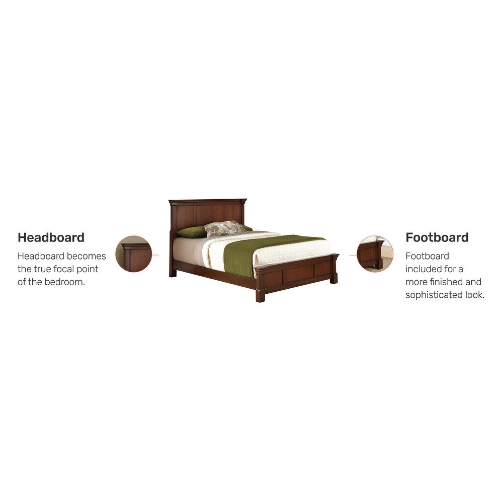 The Aspen Collection Rustic Cherry Queen Bed by Homestyles