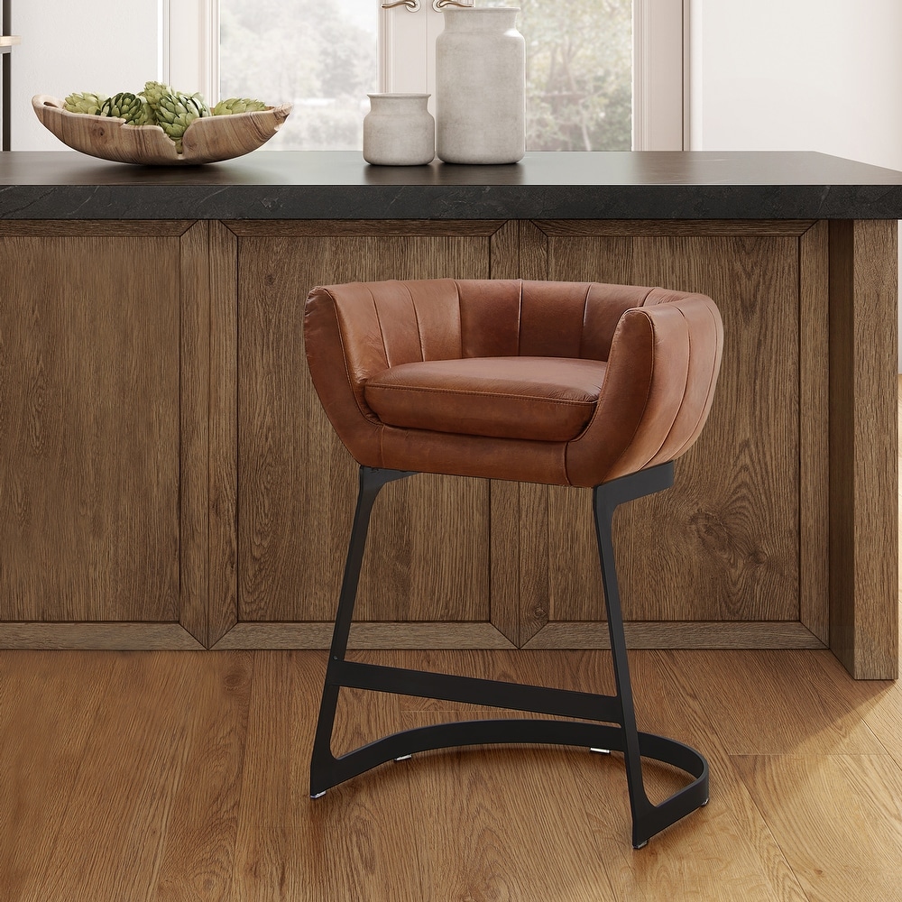 Art Leon Genuine Leather Barstool Counter Stool