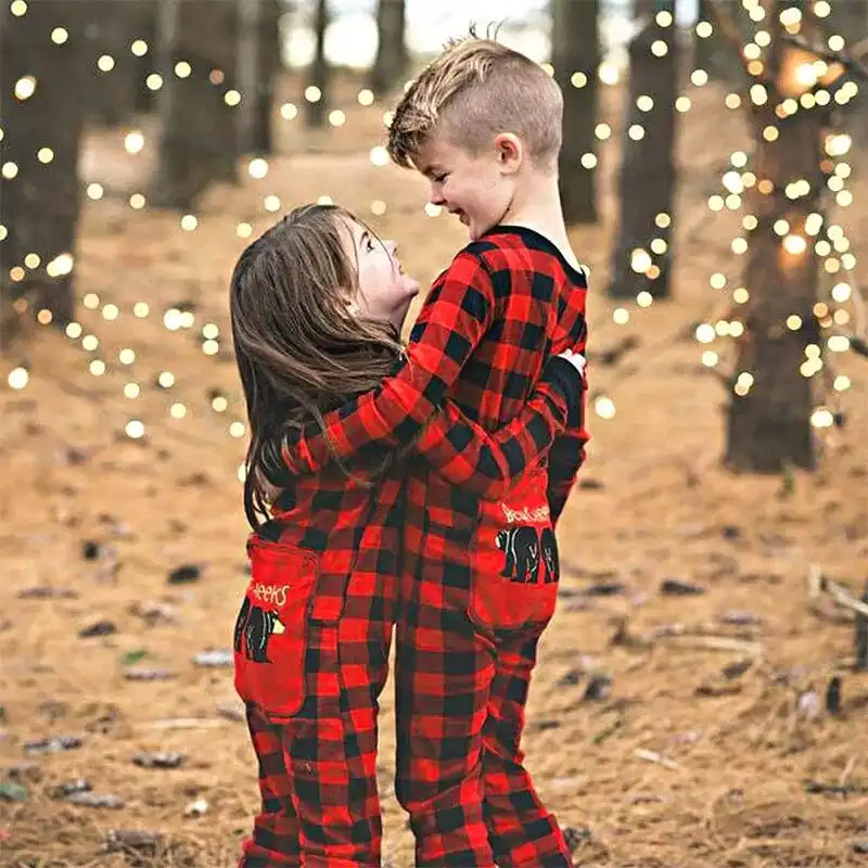 Plaid Home Pajamas Onesuit