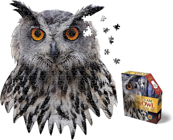 I AM Owl 550 Piece Animal Head Shaped Jigsaw Puzzl...