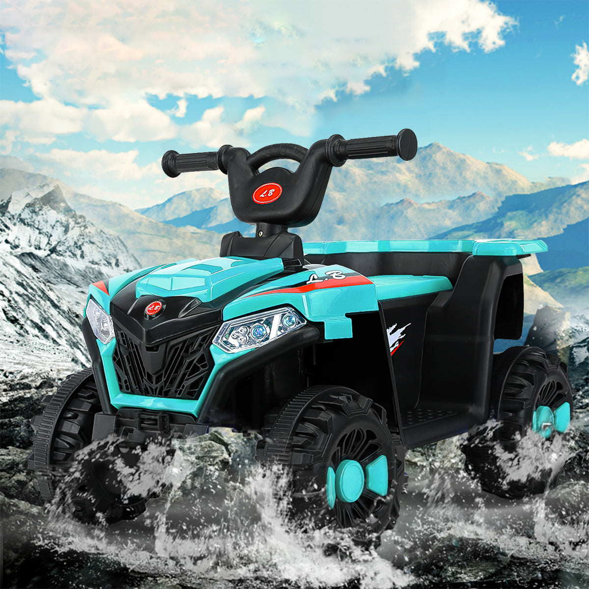 Cmgb 6V Kids Ride On ATV,Kids ATV Electric Vehicles with LED Headlights, 4.5 km/h Max Speed, Treaded Tires, Radio.