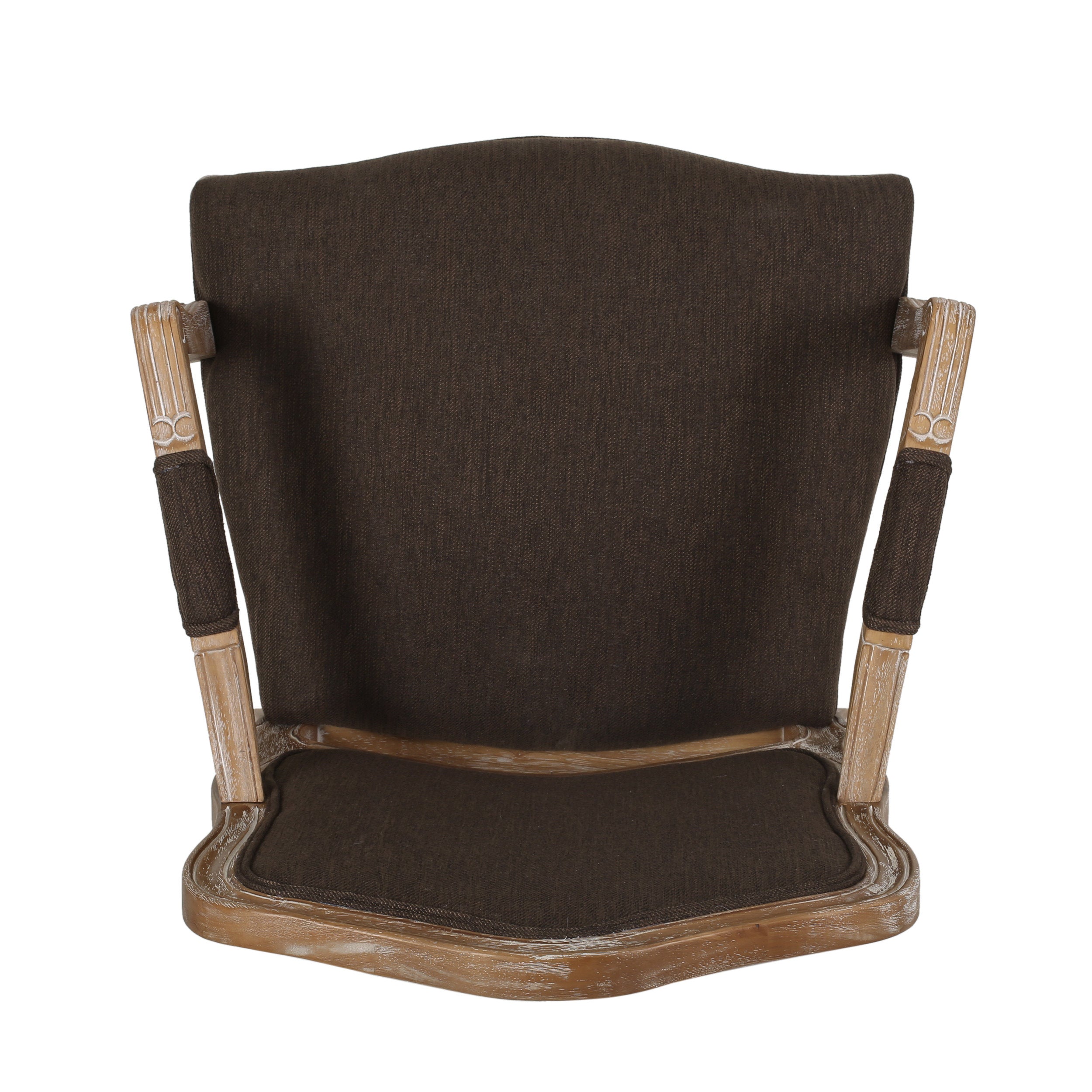 Stene French Country Wood Upholstered Dining Armchair