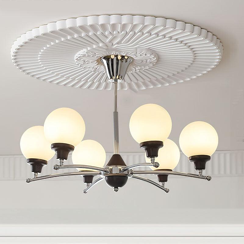 Walnut Glass Ball Chandelier