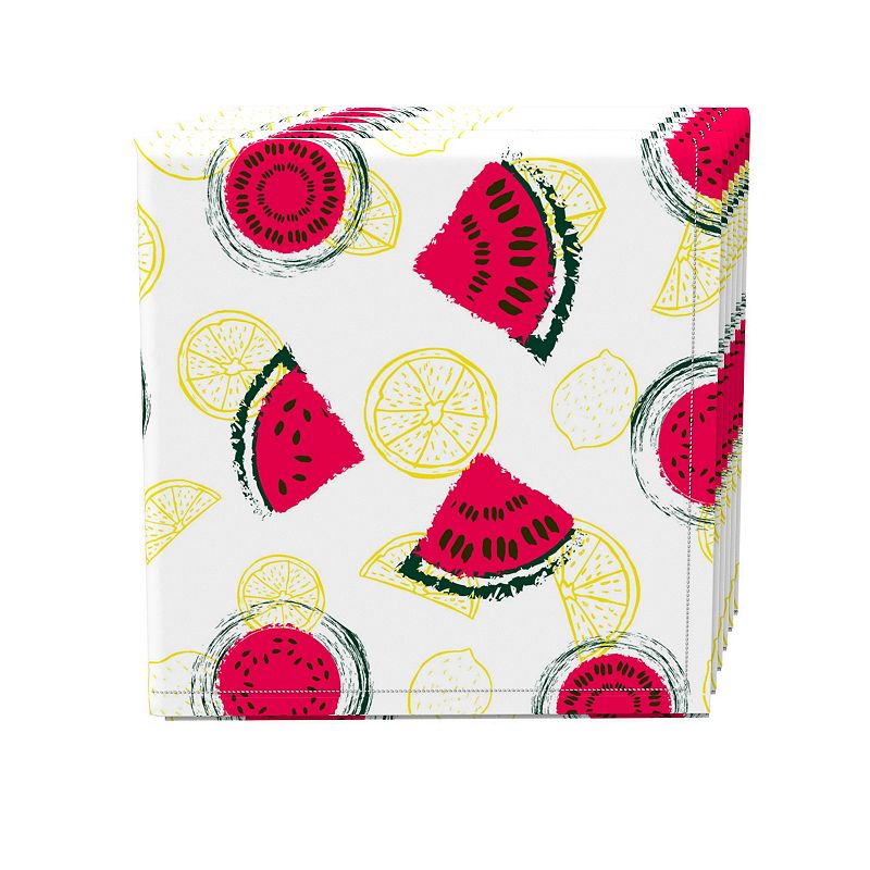 Napkin Set of 4， 100% Cotton， 20x20， Citrus Summertime