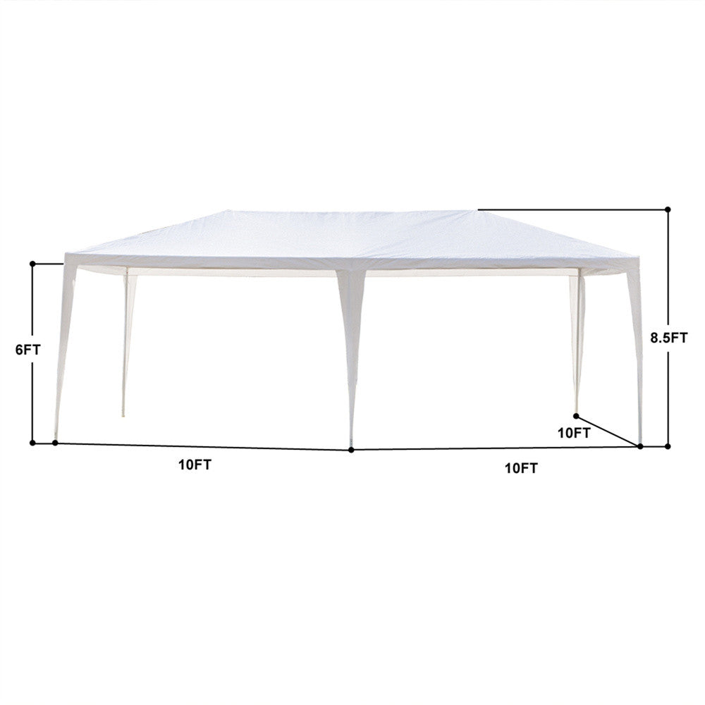 10 x 20 Ft Party Tent 4 Sides Wall Patio Canopy Tent with Iron Tube Frame Outdoor Wedding BBQ Parking Gazebo Pavilion