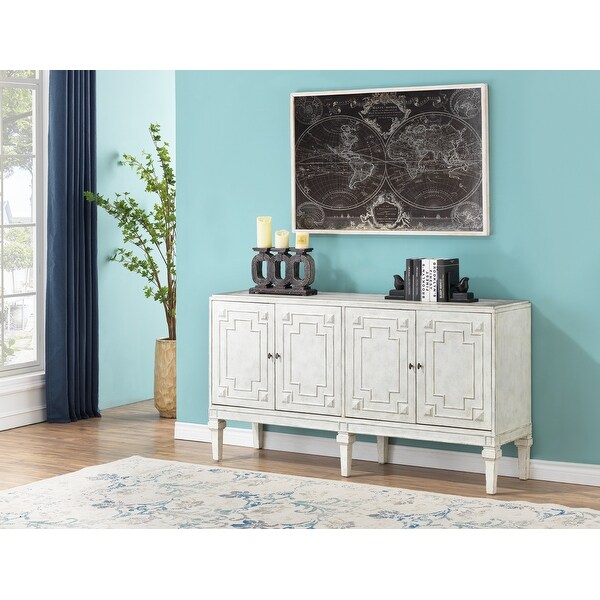 Somette Standford White Four Door Credenza