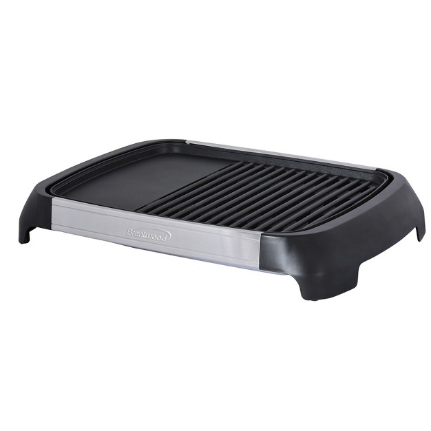 Brentwood Select Ts 641 1200 Watt Electric Indoor Grill amp Griddle In Stainless Steel