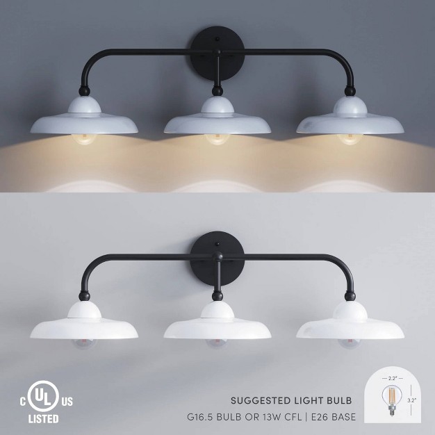 Mable Farmhouse Bathroom Vanity Light Fixture Black white Nathan James