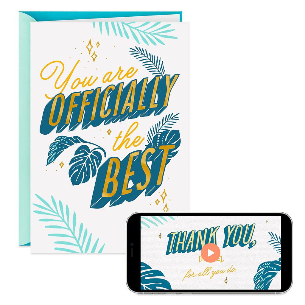 Hallmark  You Are the Best Video Greeting Thank-You Card