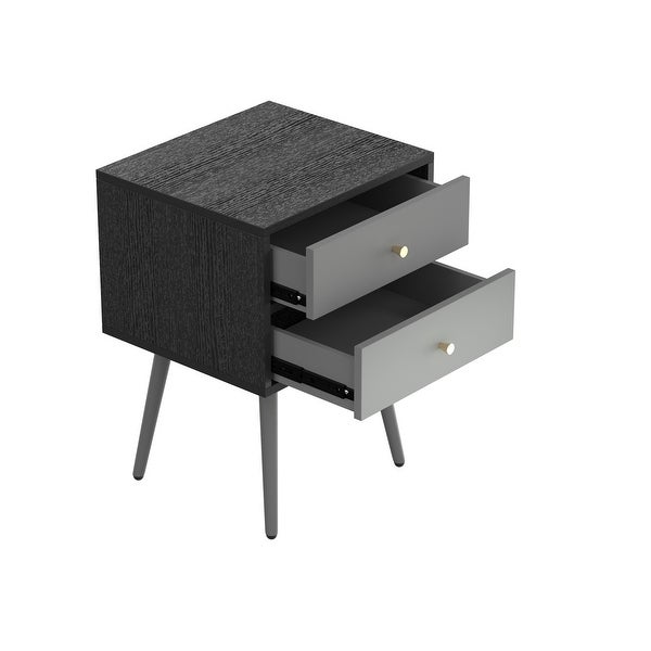 Modern Bedside Tables Set of 2，Nightstand with Storage Drawer Chic Sofa Table for bedroom living room office