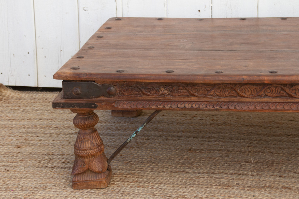 Antique Rustic Takhat Teak Coffee Table   Eclectic   Coffee And Accent Tables   by De cor  Houzz