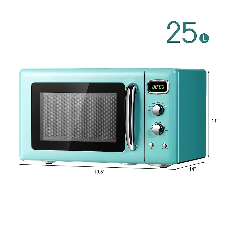 0.9 Cu.ft Retro Countertop Compact Microwave Oven