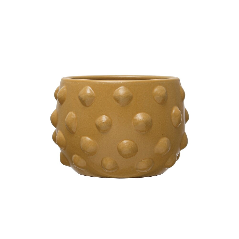 Terra cotta Planter with Raised Dots and Matte Finish   6.3\