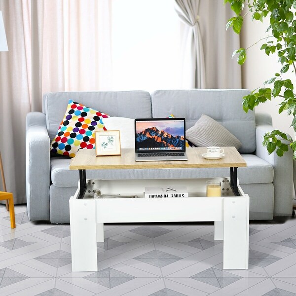 Costway Lift Top Coffee Table Pop-UP Cocktail Table w/Hidden - See Details