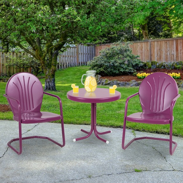 Outdoor Retro Tulip Side Table Purple