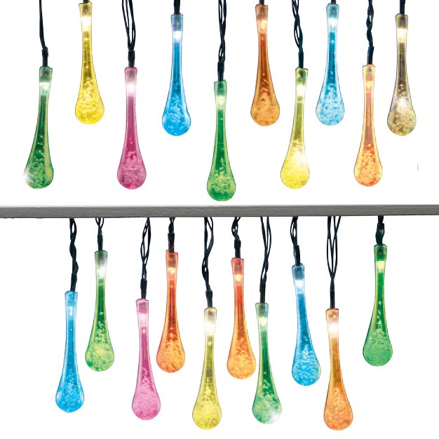 Collections Etc Solar Color Changing Raindrops Light String