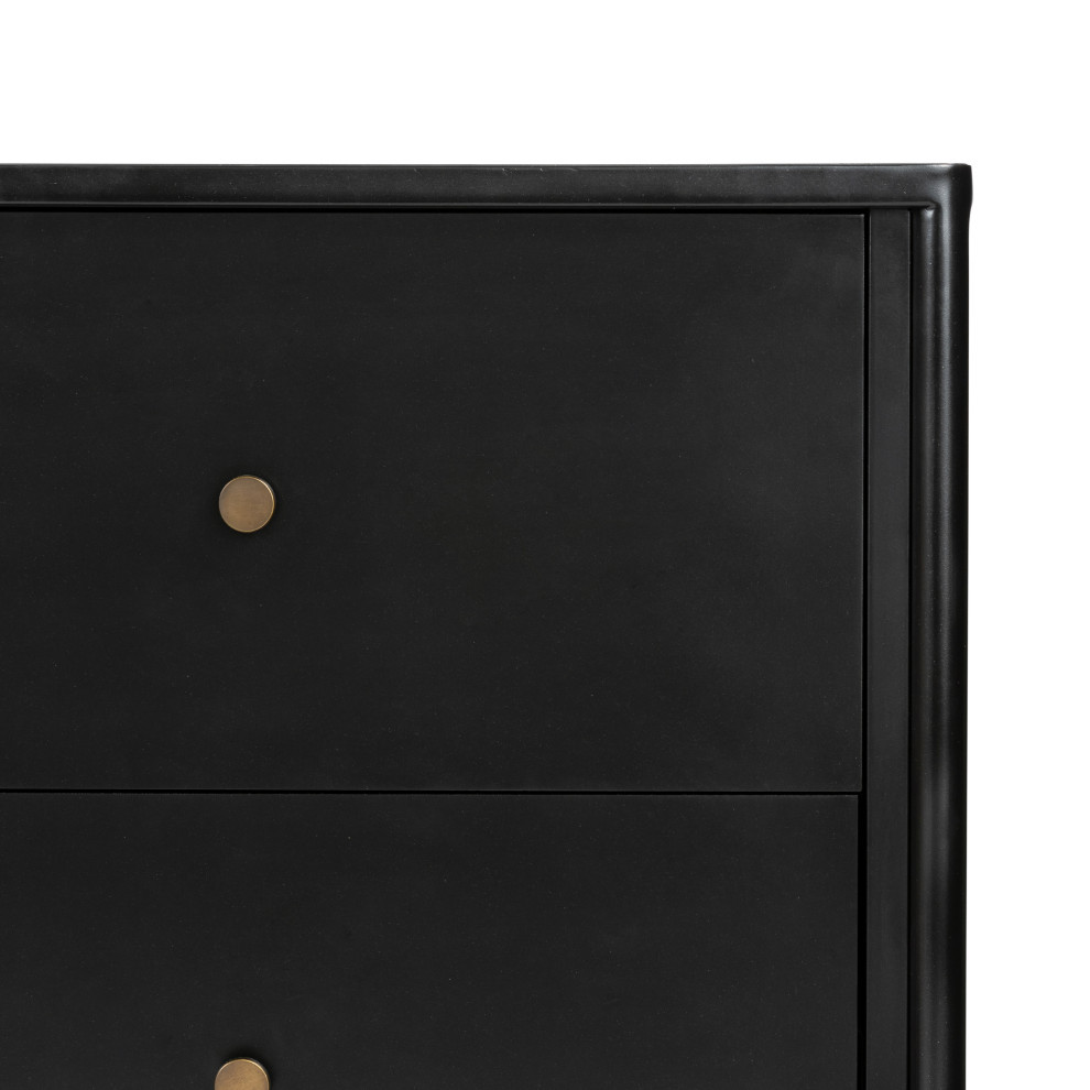 Soto Media Console  Black   Transitional   Entertainment Centers And Tv Stands   by Four Hands  Houzz