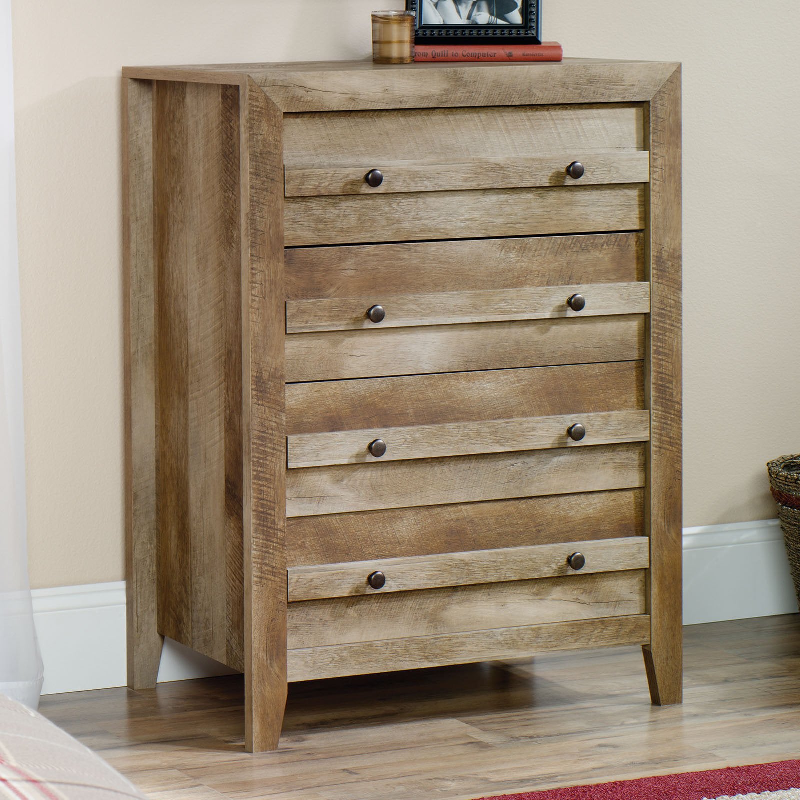 Sauder Dakota Pass 4-Drawer Dresser, Craftsman Oak Finish