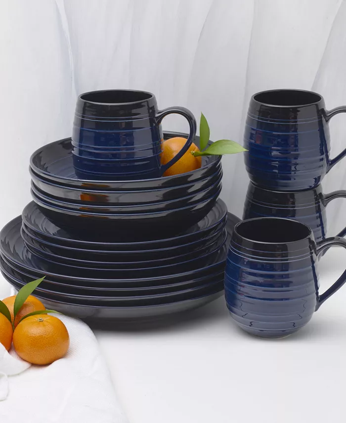 Mikasa Swirl Coupe 16 Piece Dinnerware Set Service for 4